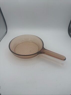 Corning Visions Ware 7" Amber Waffle Bottom Skillet Frying Pan France